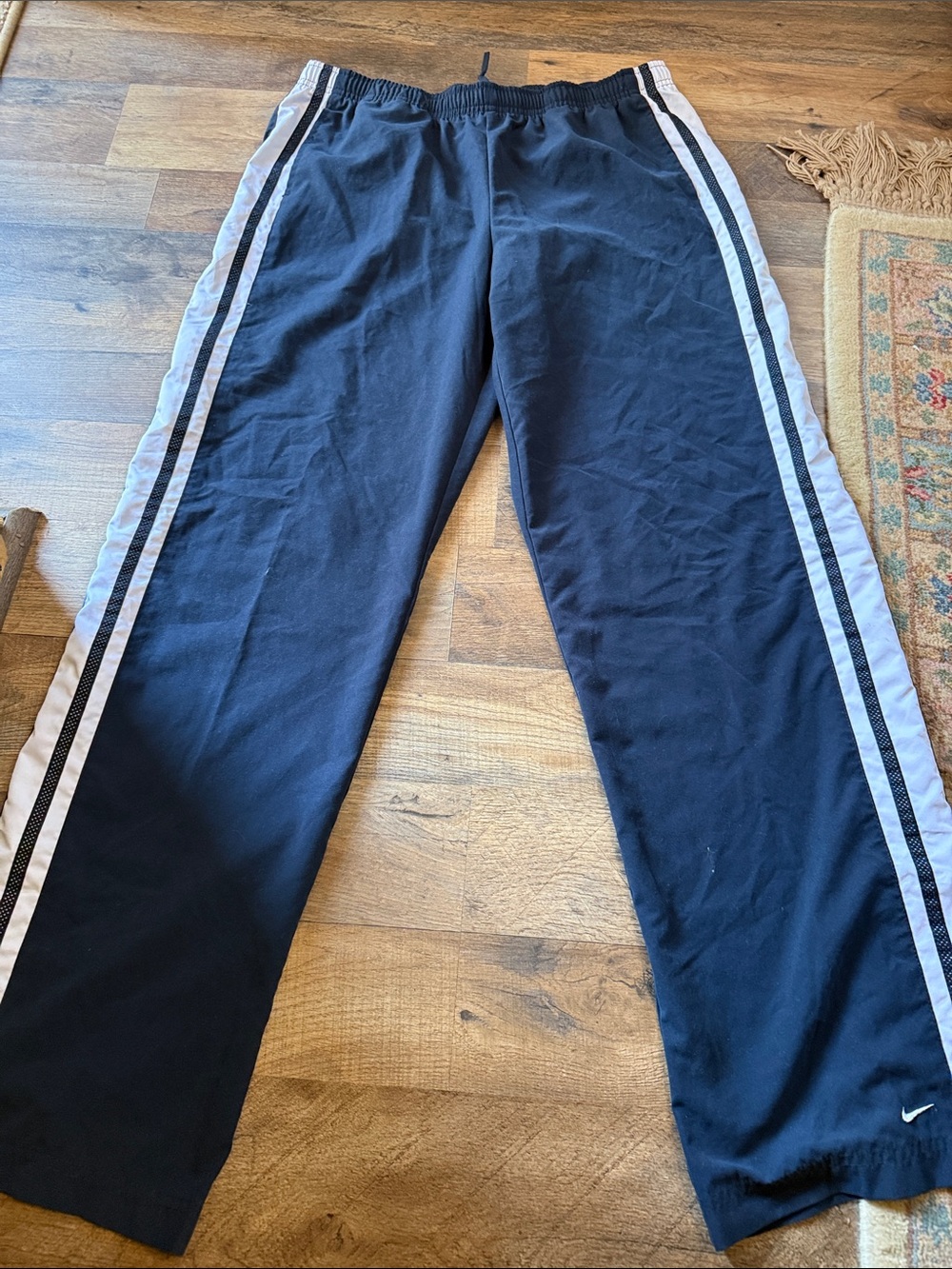 Nike Men’s Navy Sweatpants with White Side Stripes